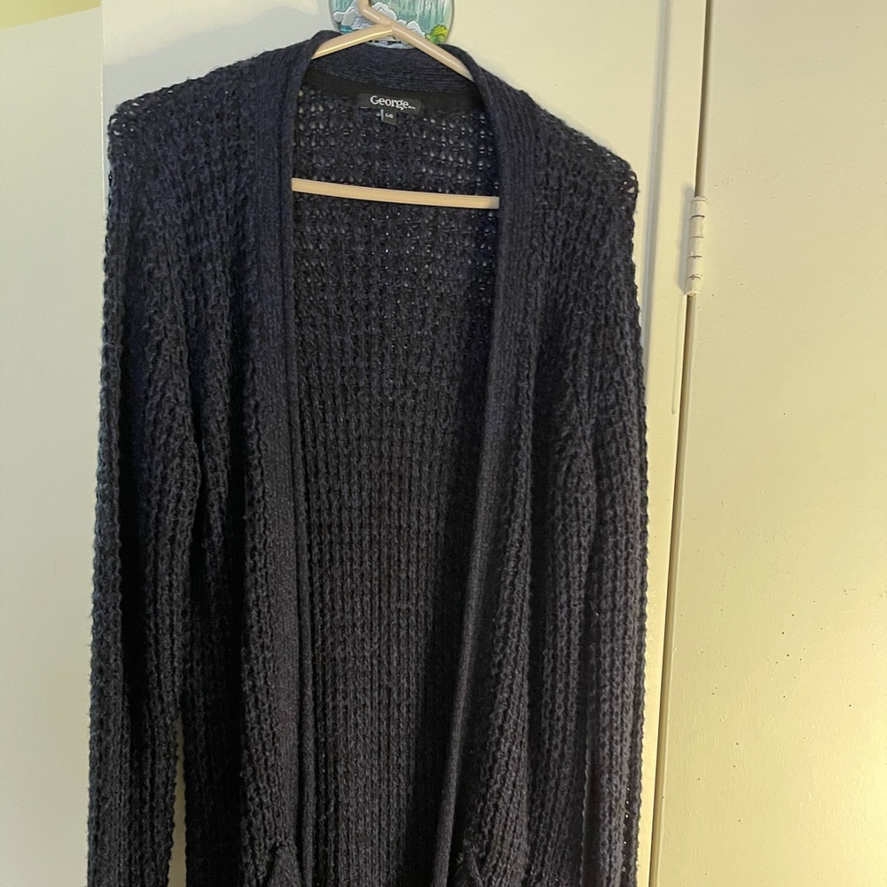 GEORGE Women’s Navy Blue Long Cardigan (LG)